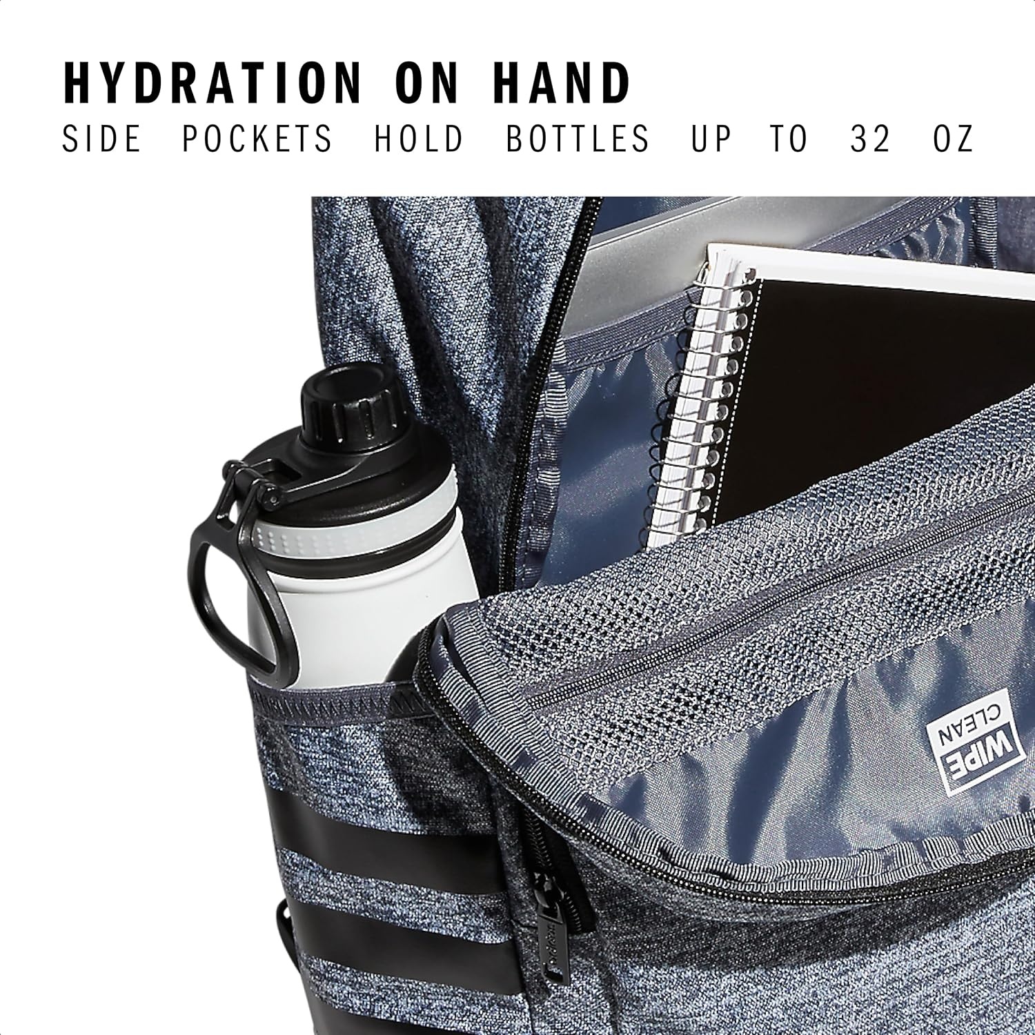 image:imageadidas Classic 3Stripe Backpack for Laptop School and Travel 28LJersey Onix GreyBlack40