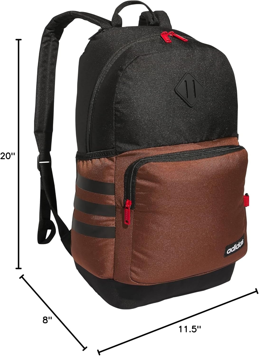 image:imageadidas Classic 3Stripe Backpack for Laptop School and Travel 28LPreloved BrownBlack40