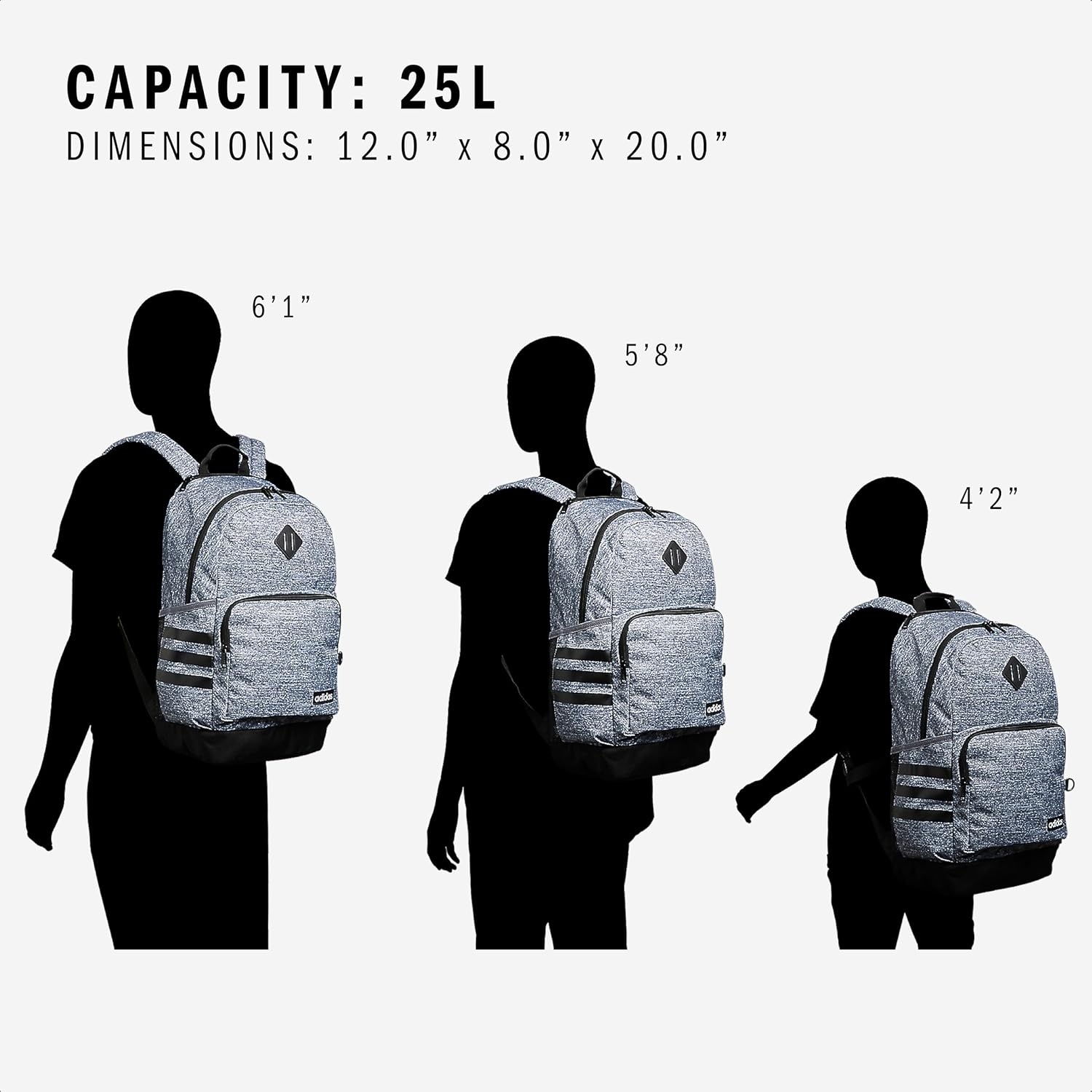 image:imageadidas Classic 3Stripe Backpack for Laptop School and Travel 28LPreloved BrownBlack40