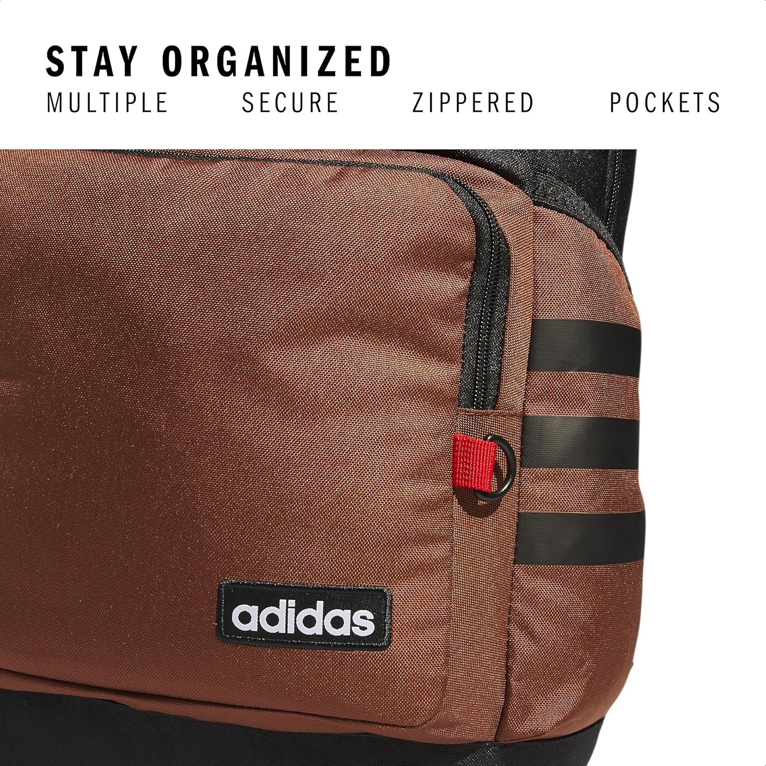 image:imageadidas Classic 3Stripe Backpack for Laptop School and Travel 28LPreloved BrownBlack40
