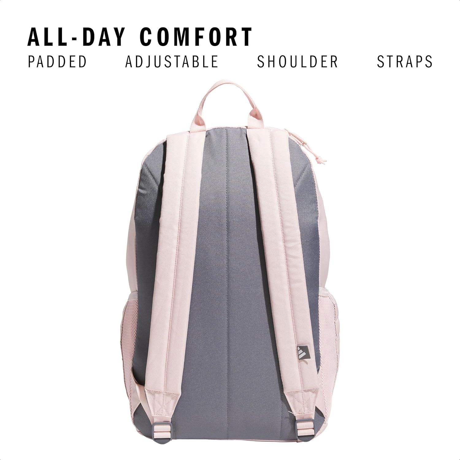 image:imageadidas Classic 3Stripe Backpack for Laptop School and Travel 28LSandy PinkOnix Grey