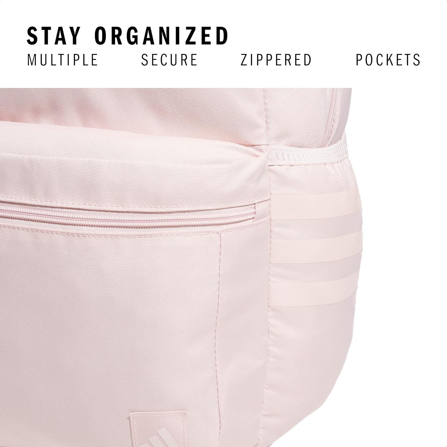 image:imageadidas Classic 3Stripe Backpack for Laptop School and Travel 28LSandy PinkOnix Grey
