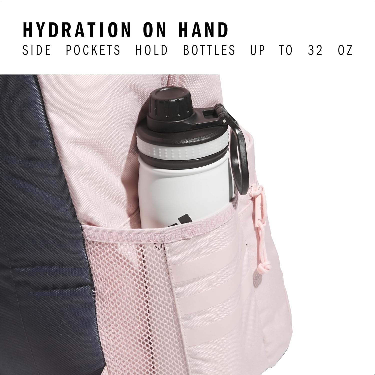 image:imageadidas Classic 3Stripe Backpack for Laptop School and Travel 28LSandy PinkOnix Grey50