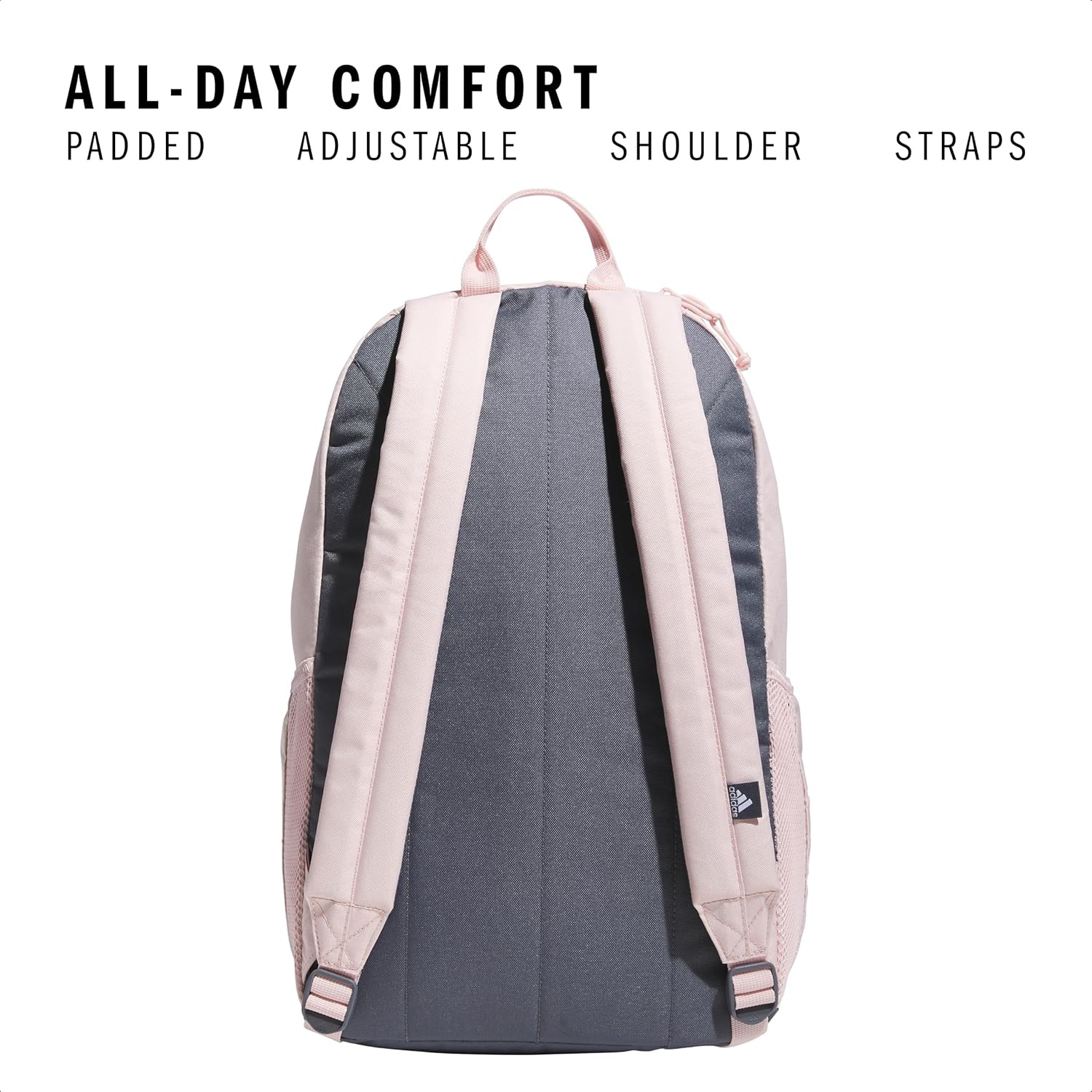 image:imageadidas Classic 3Stripe Backpack for Laptop School and Travel 28LSandy PinkOnix Grey50
