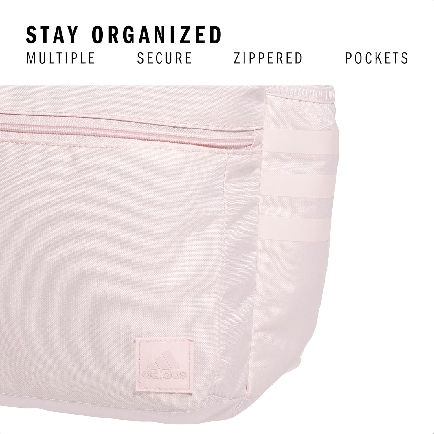 image:imageadidas Classic 3Stripe Backpack for Laptop School and Travel 28LSandy PinkOnix Grey50
