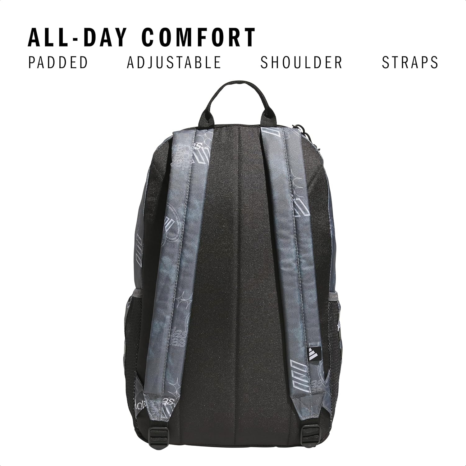 image:imageadidas Classic 3Stripe Backpack for Laptop School and Travel 28LTech Aop Grey FourBlack50