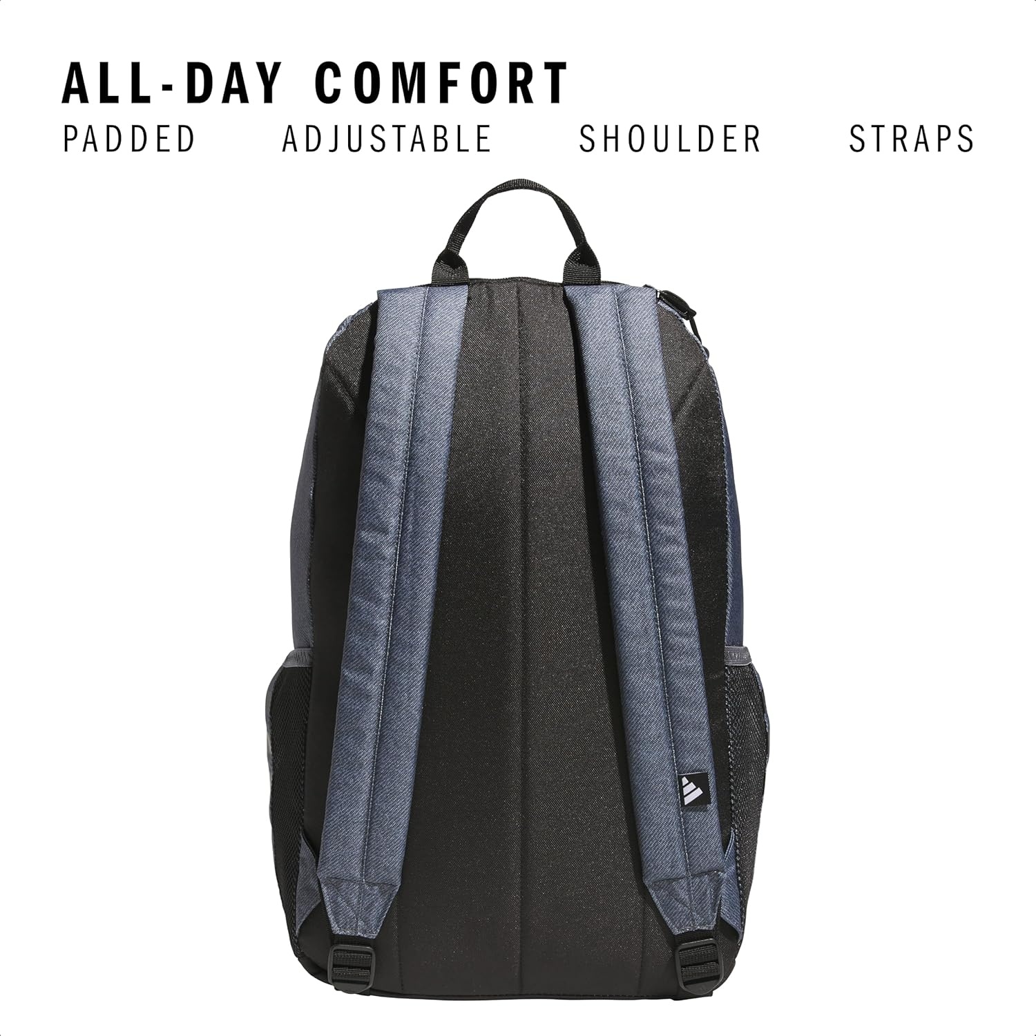 image:imageadidas Classic 3Stripe Backpack for Laptop School and Travel 28LTwill Onix GreyBlack