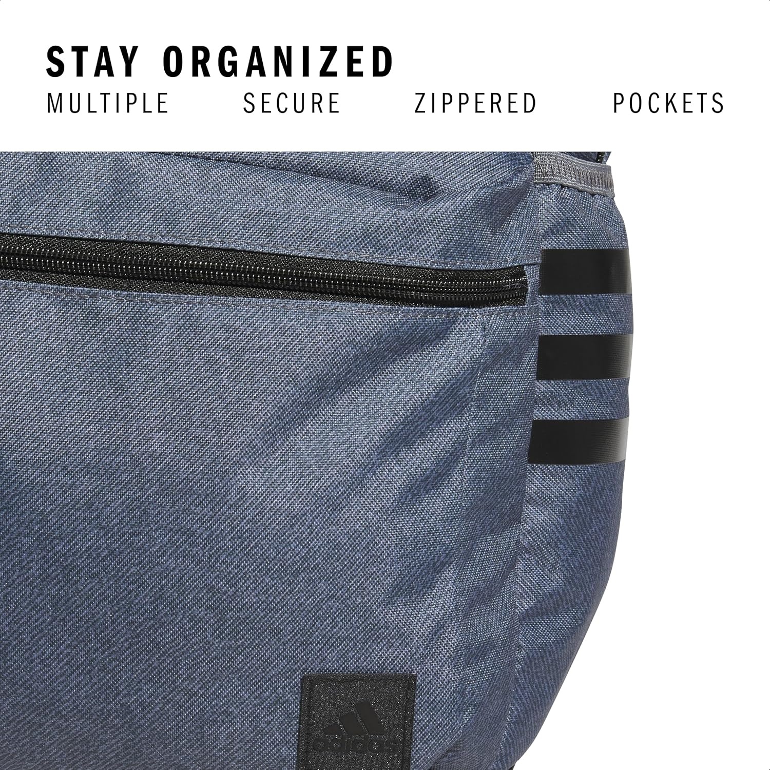 image:imageadidas Classic 3Stripe Backpack for Laptop School and Travel 28LTwill Onix GreyBlack50