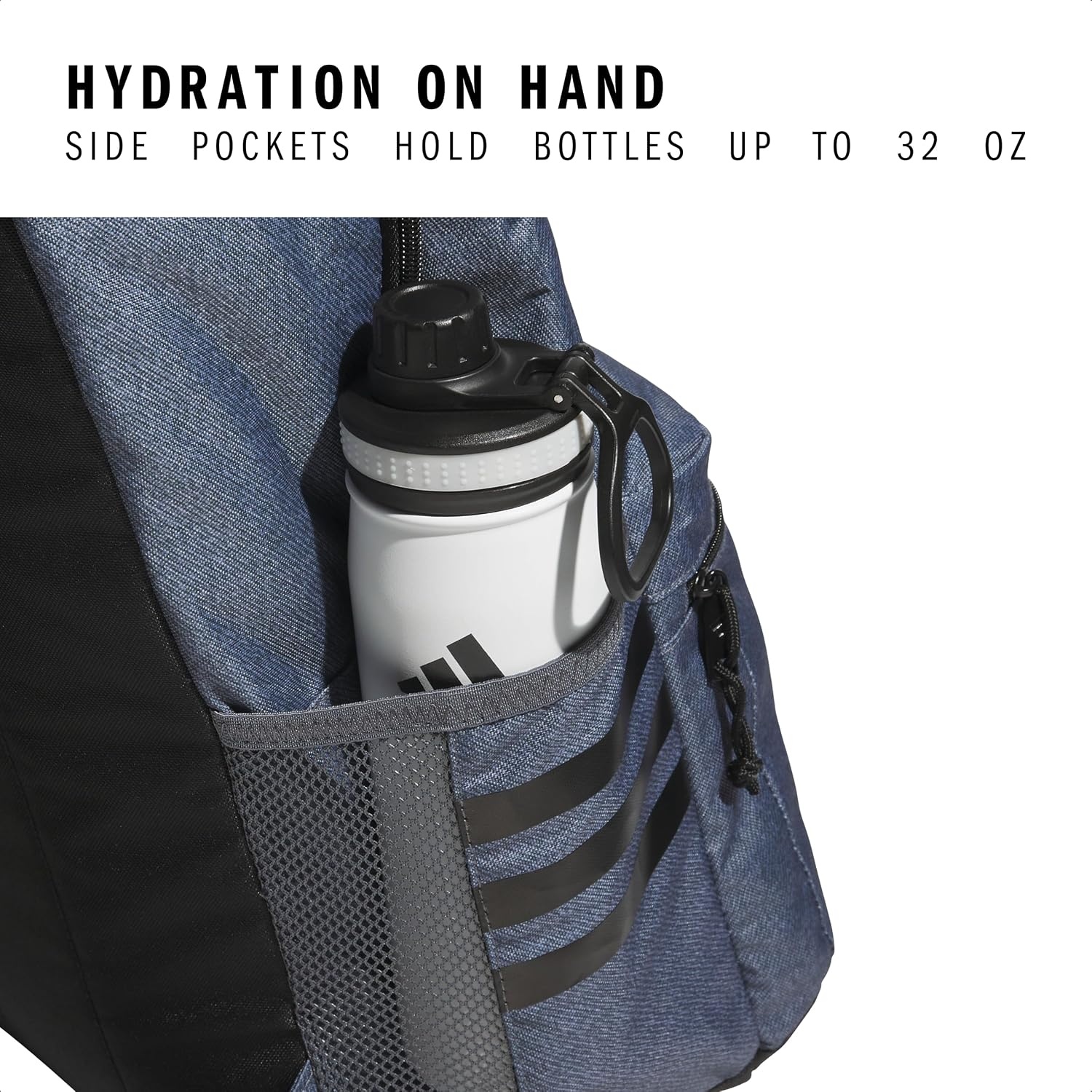 image:imageadidas Classic 3Stripe Backpack for Laptop School and Travel 28LTwill Onix GreyBlack50