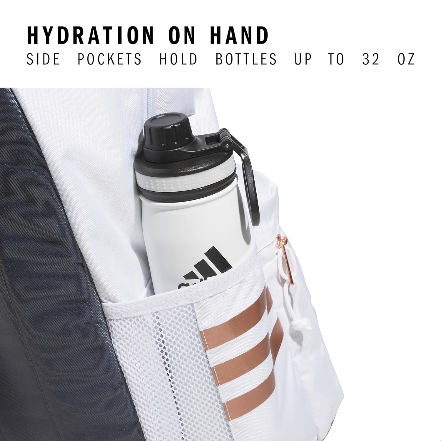 image:imageadidas Classic 3Stripe Backpack for Laptop School and Travel 28LWhiteRose GoldOnix Grey50