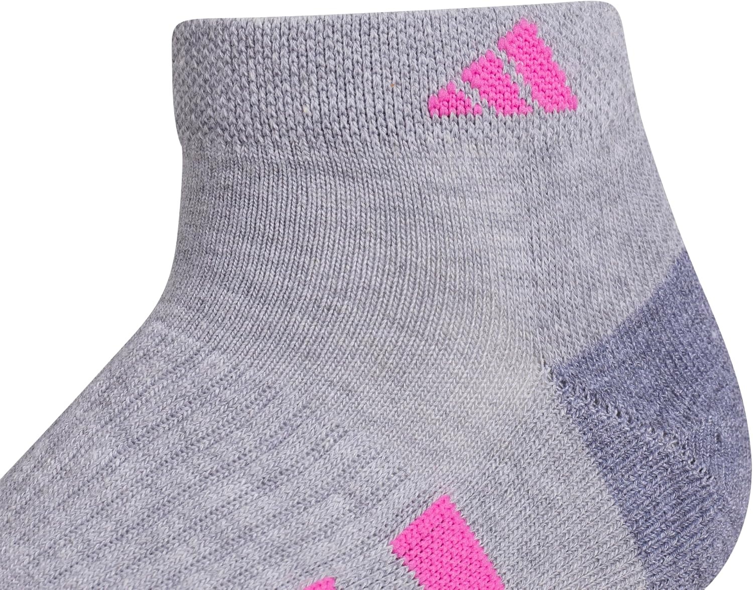 image:imageadidas Cushioned 30 3Pack Low CutCool Light HeatherLucid Fuchsia PinkBlue Fusion3