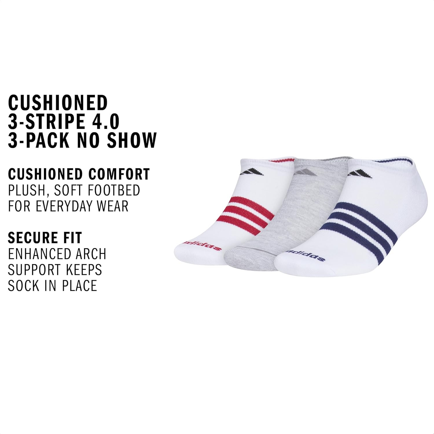 image:imageadidas Cushioned 30 3Pack No ShowWhiteActive MaroonDark Blue3stripe4