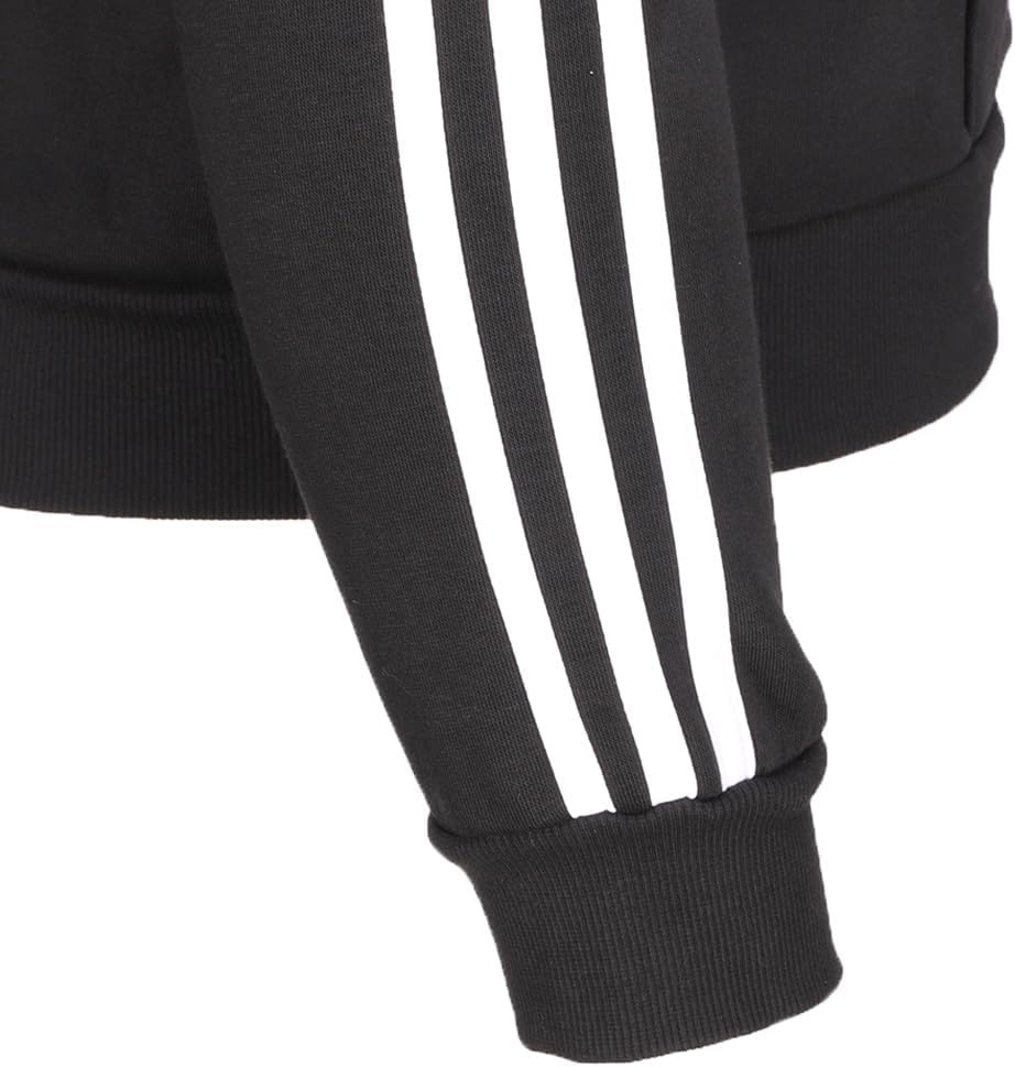 image:imageadidas Essentials 3Stripes Fleece Full Zip HoodieBlackWhite