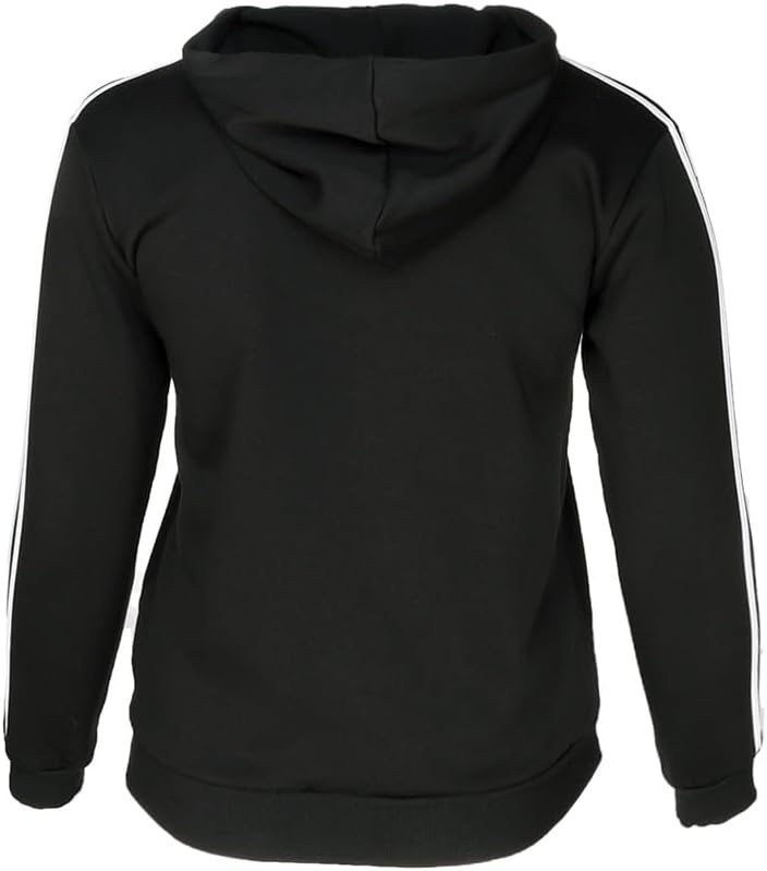 image:imageadidas Essentials 3Stripes Fleece Full Zip HoodieBlackWhite
