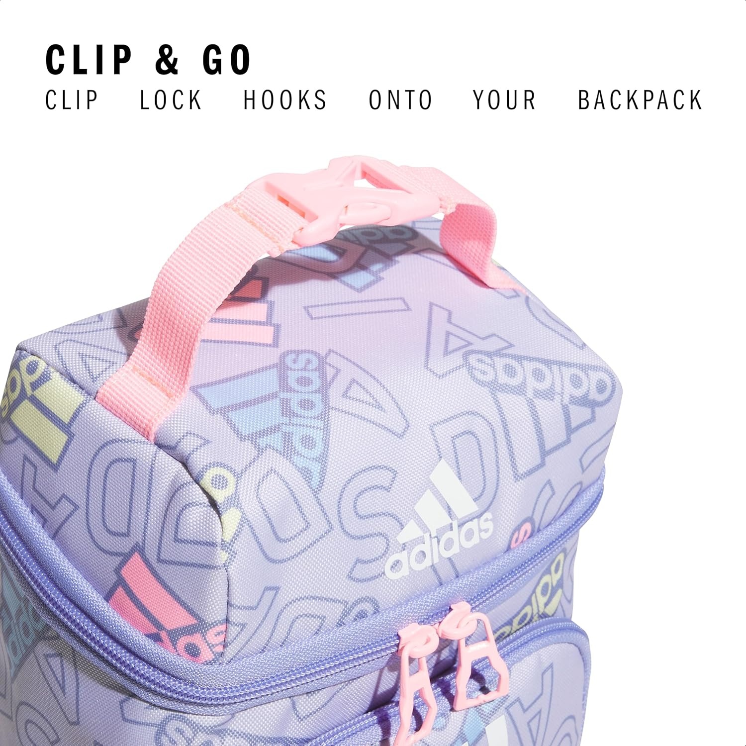 image:imageadidas Excel Lunch Bag Insulated Cooler Lunchbox 6LAdi Comp Silver VioletLight PurplePink Spark