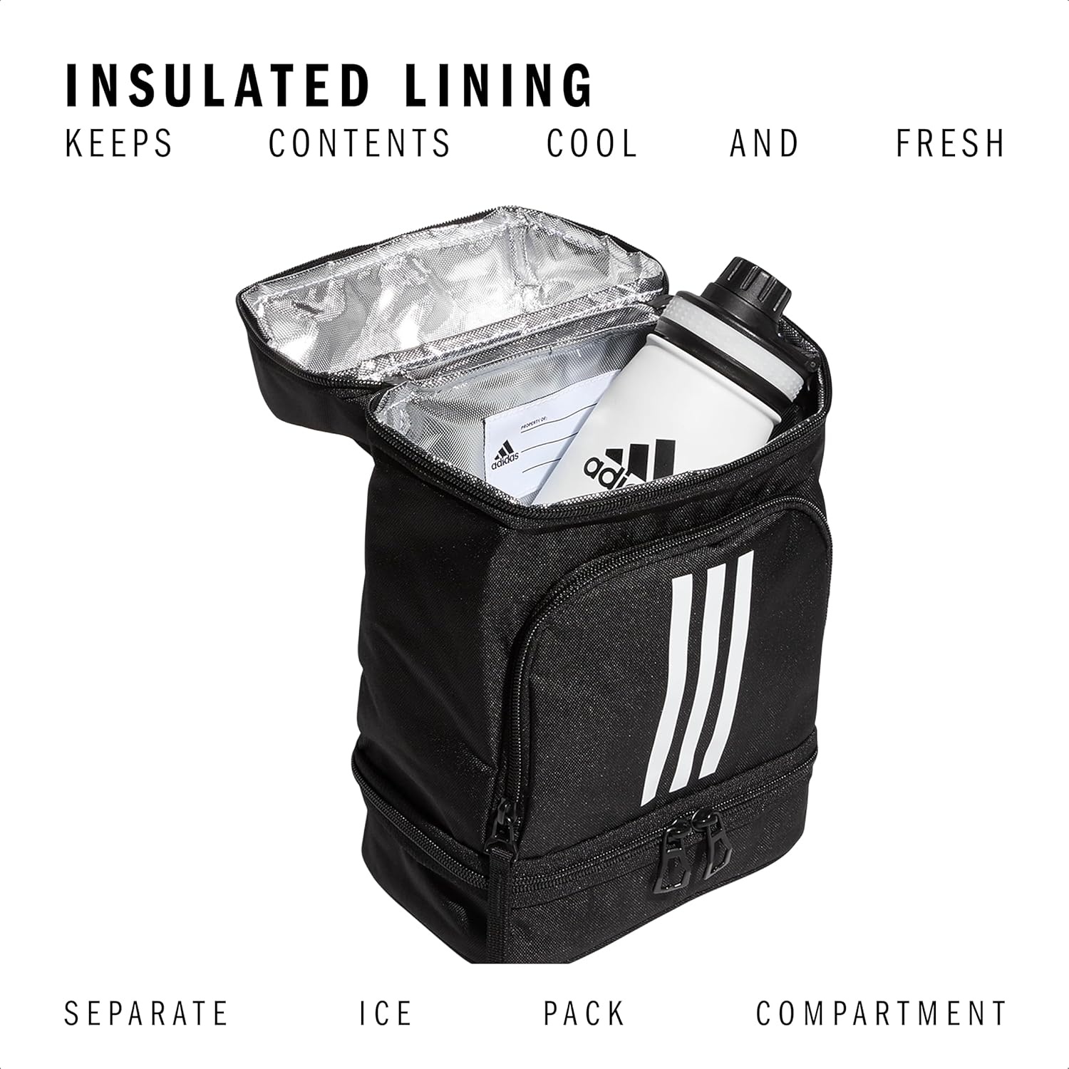image:imageadidas Excel Lunch Bag Insulated Cooler Lunchbox 6LBlackWhite