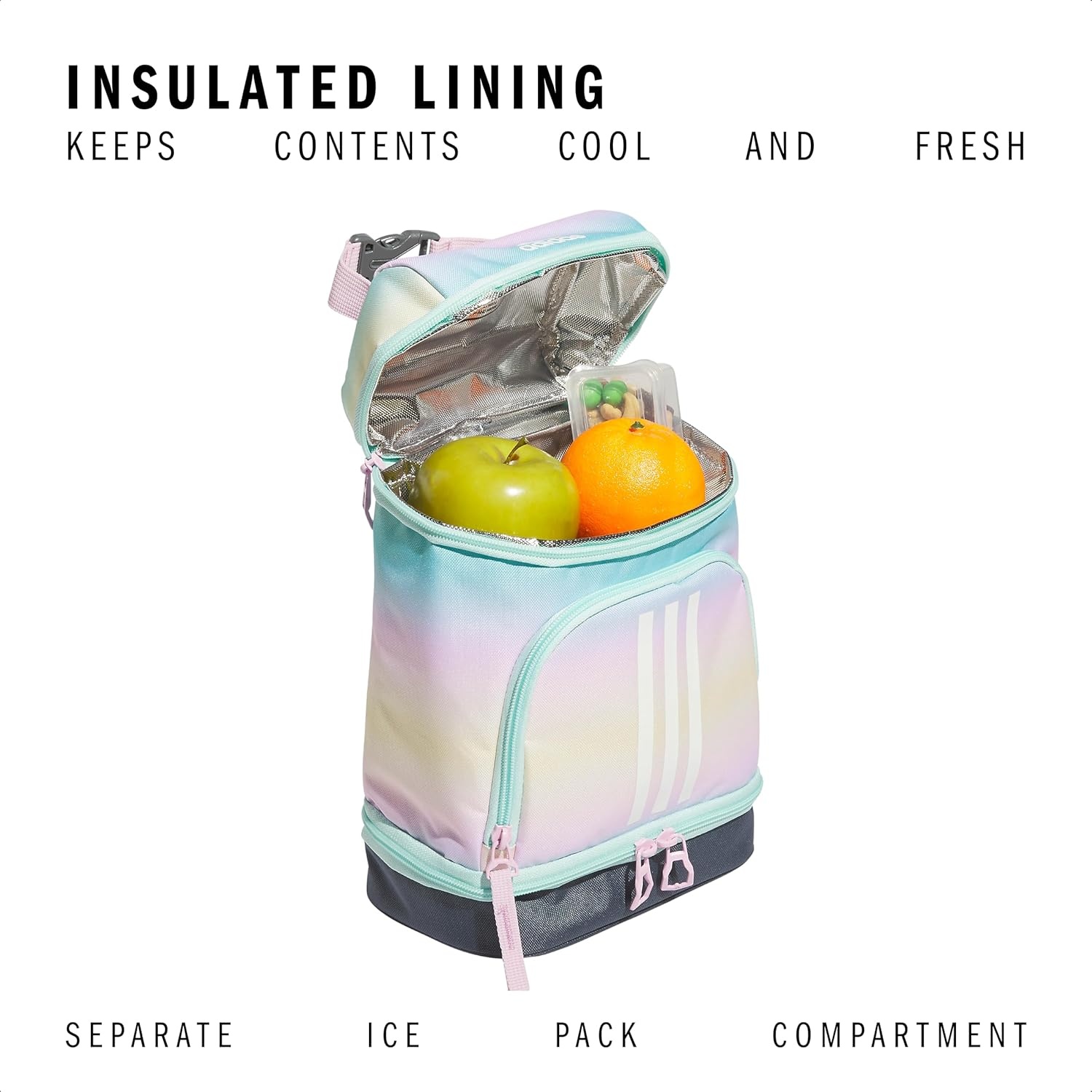 image:imageadidas Excel Lunch Bag Insulated Cooler Lunchbox 6LGradient Flash AquaOrchid Fusion Purple