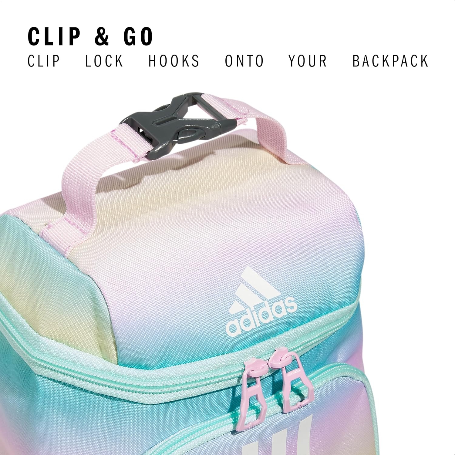 image:imageadidas Excel Lunch Bag Insulated Cooler Lunchbox 6LGradient Flash AquaOrchid Fusion Purple