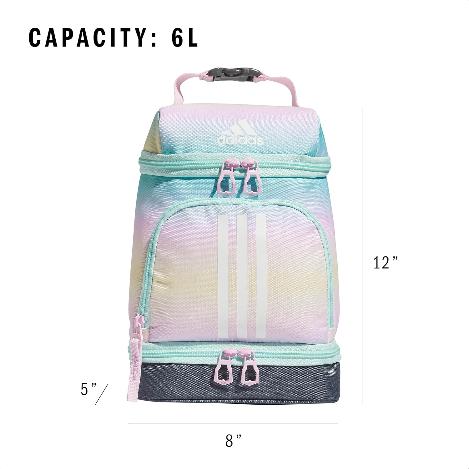 image:imageadidas Excel Lunch Bag Insulated Cooler Lunchbox 6LGradient Flash AquaOrchid Fusion Purple