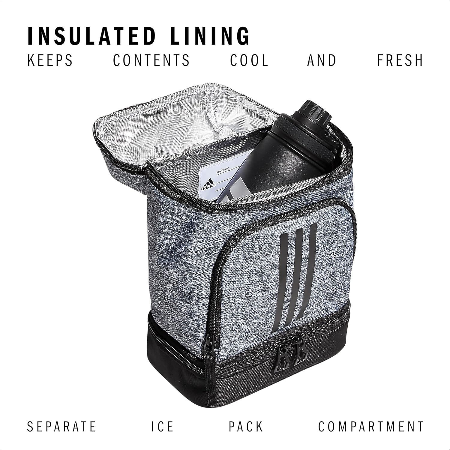 image:imageadidas Excel Lunch Bag Insulated Cooler Lunchbox 6LJersey Onix GreyBlack