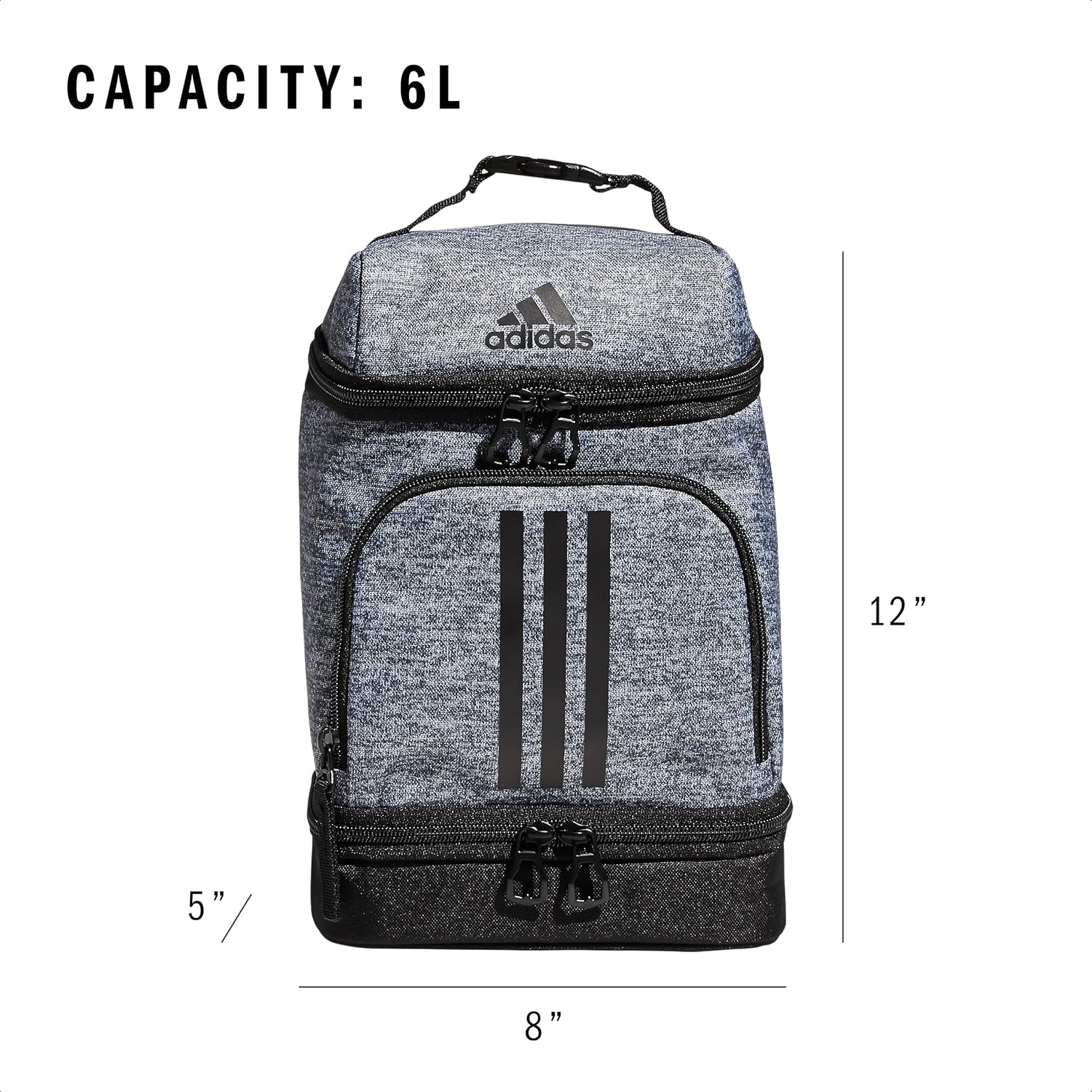 image:imageadidas Excel Lunch Bag Insulated Cooler Lunchbox 6LJersey Onix GreyBlack