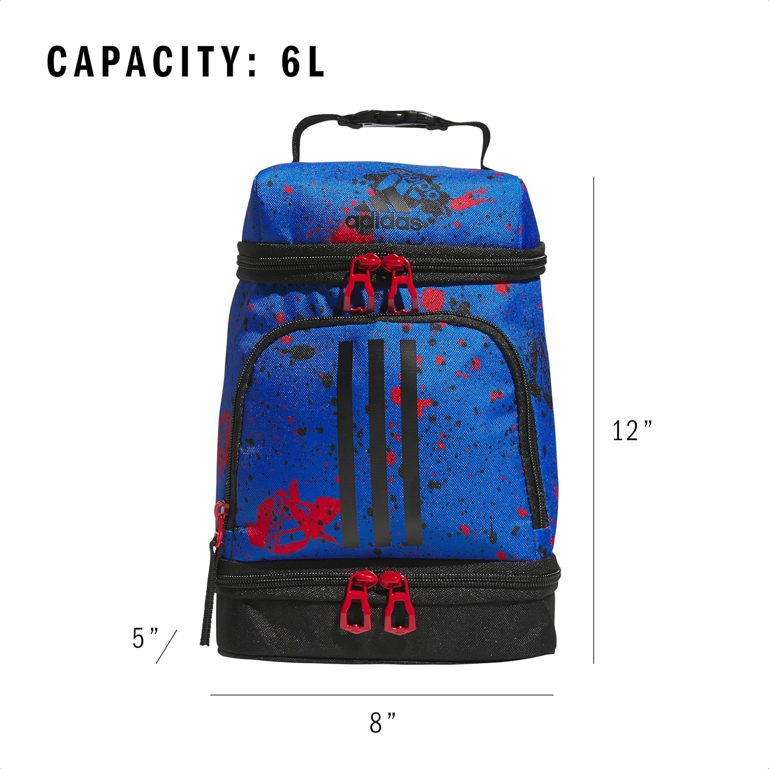 image:imageadidas Excel Lunch Bag Insulated Cooler Lunchbox 6LSplatter Bright RoyalBlackBetter Scarlet