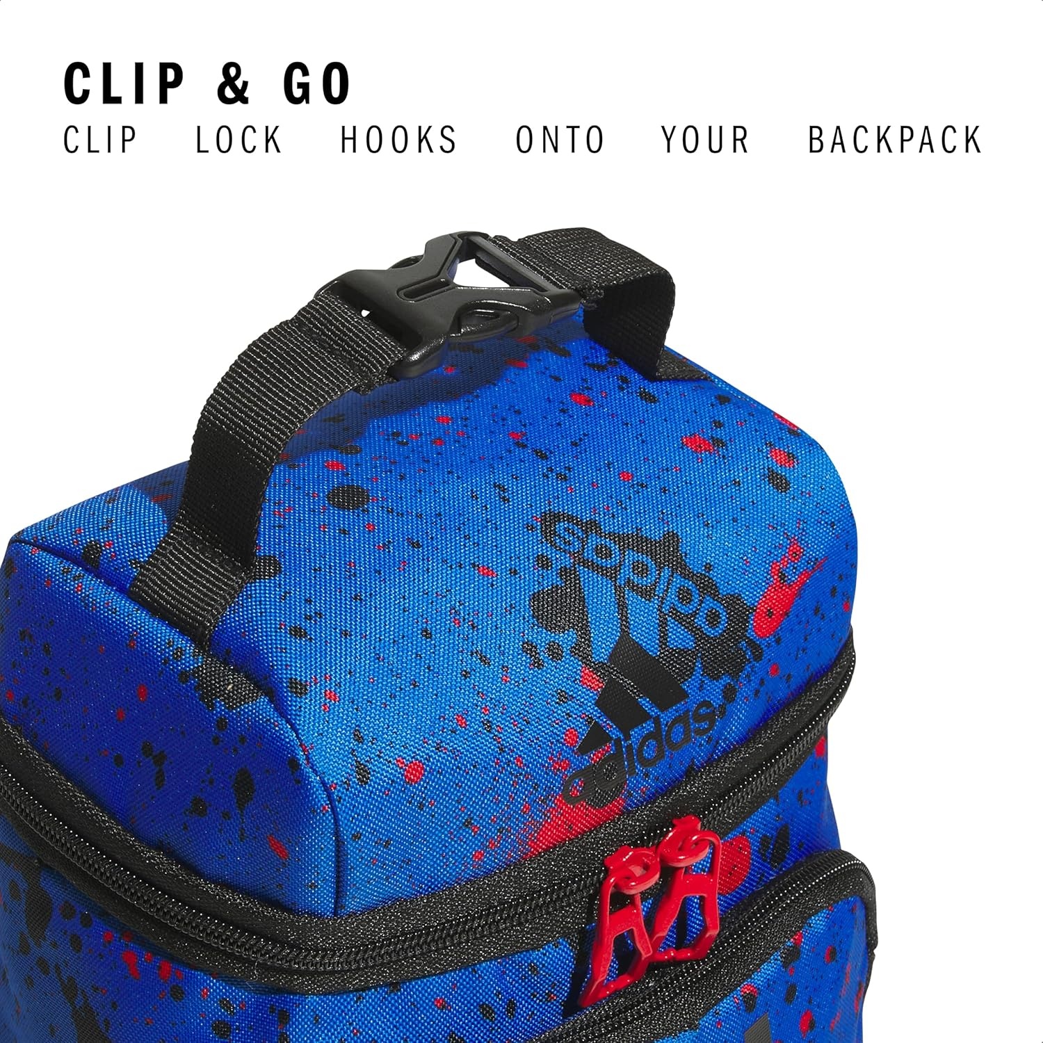 image:imageadidas Excel Lunch Bag Insulated Cooler Lunchbox 6LSplatter Bright RoyalBlackBetter Scarlet