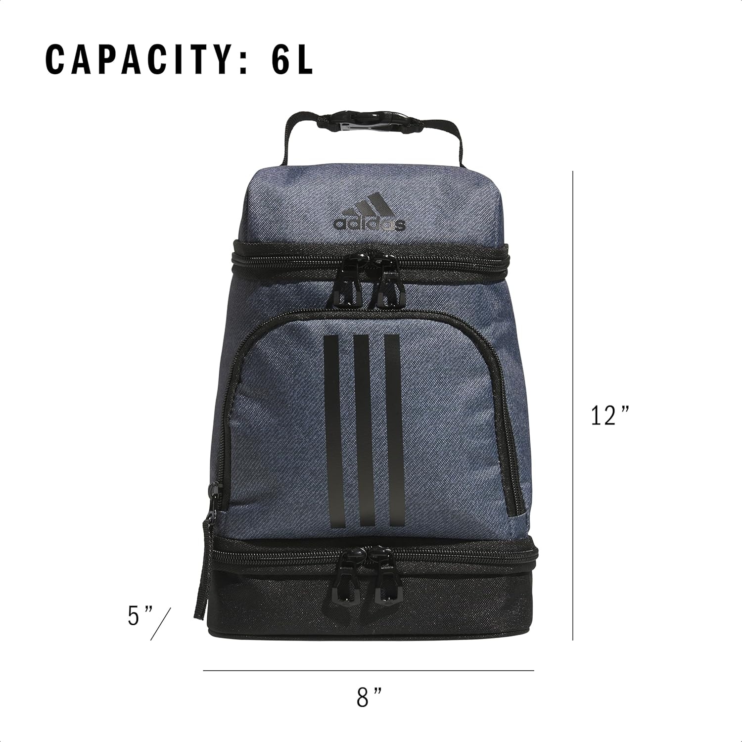 image:imageadidas Excel Lunch Bag Insulated Cooler Lunchbox 6LTwill Onix GreyBlack