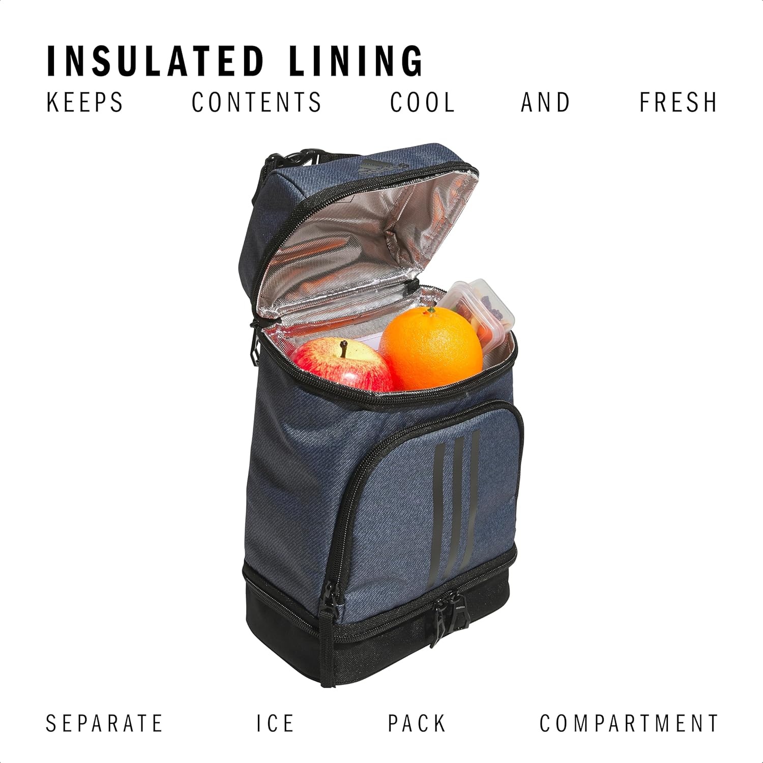 image:imageadidas Excel Lunch Bag Insulated Cooler Lunchbox 6LTwill Onix GreyBlack