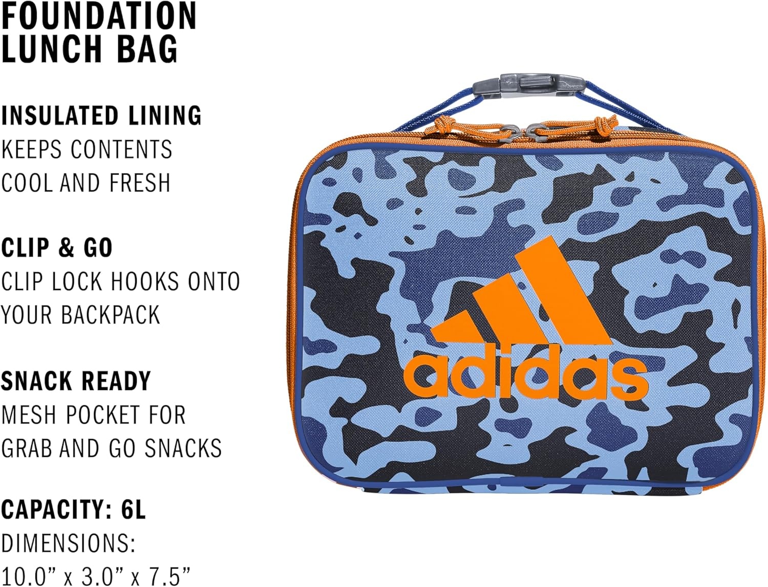 image:imageadidas Foundation Insulated Lunch Bag for men and womenFlow BlurSignal Orange