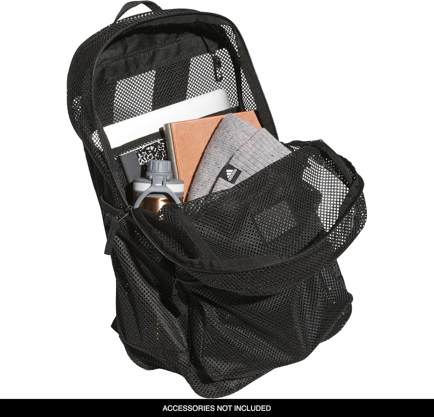 image:imageadidas Hermosa Mesh SeeThrough Backpack Festival Concert Stadium Beach Bag 29LBlackWhite3