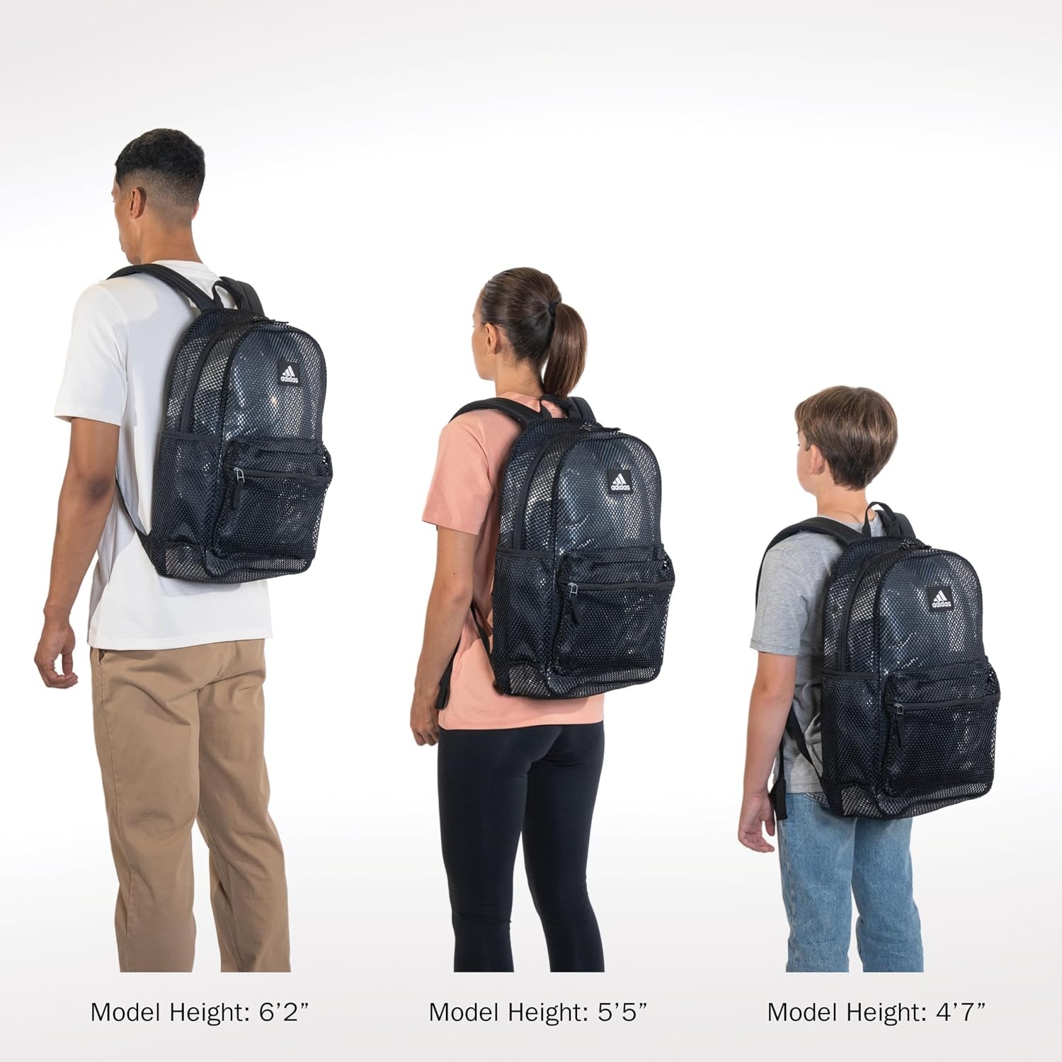 image:imageadidas Hermosa Mesh SeeThrough Backpack Festival Concert Stadium Beach Bag 29LBlue DawnOnix Grey2