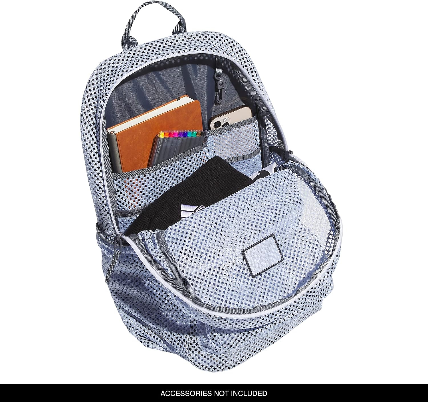 image:imageadidas Hermosa Mesh SeeThrough Backpack Festival Concert Stadium Beach Bag 29LBlue DawnOnix Grey2