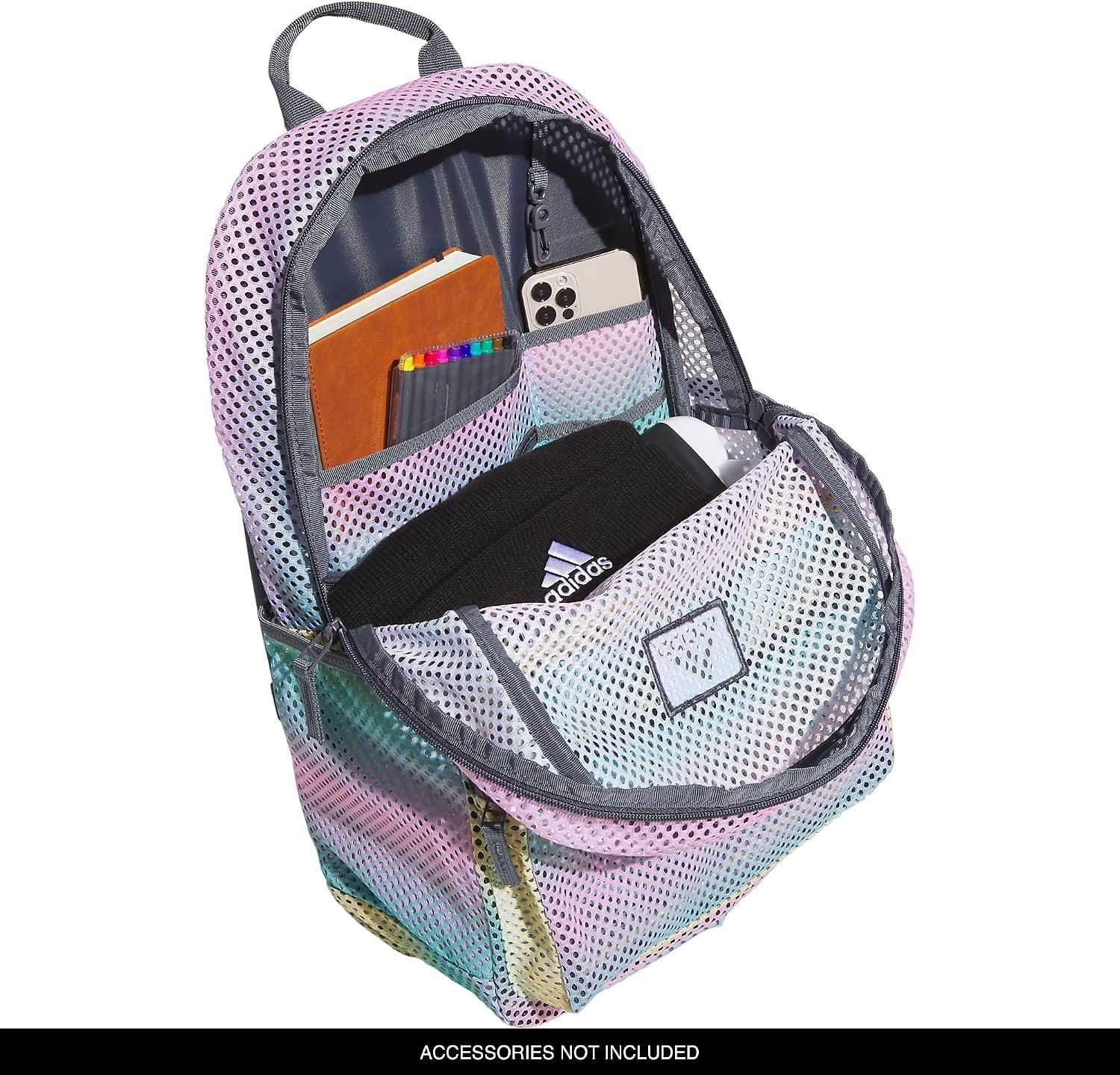 image:imageadidas Hermosa Mesh SeeThrough Backpack Festival Concert Stadium Beach Bag 29LGradient Flash AquaOnix Grey2