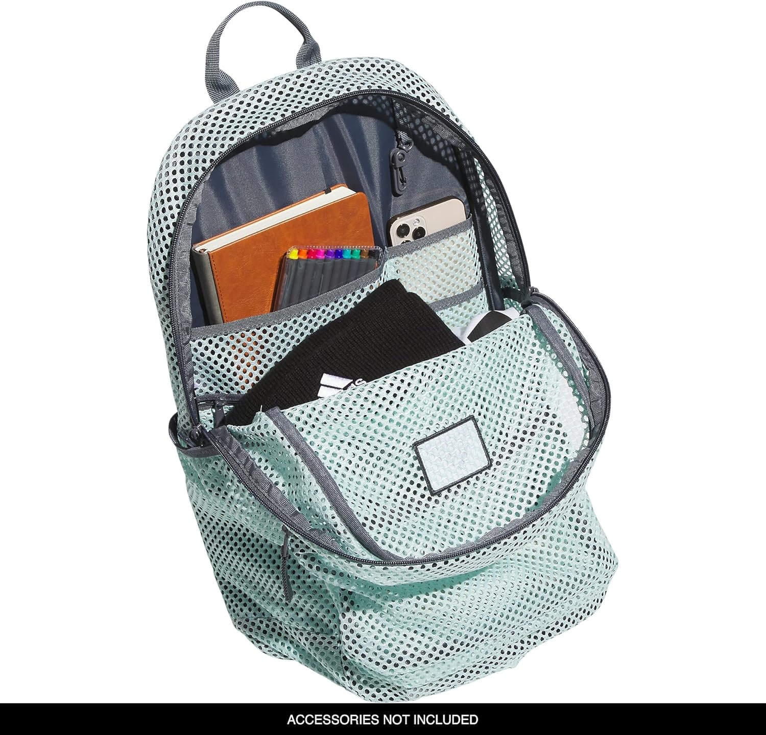 image:imageadidas Hermosa Mesh SeeThrough Backpack Festival Concert Stadium Beach Bag 29LSemi Flash Aqua BlueOnix Grey2
