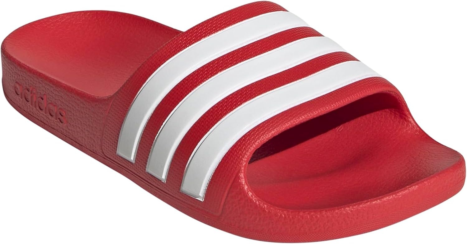 image:imageadidas Kids Adilette Aqua Slide SandalsBetter ScarletWhiteBetter Scarlet