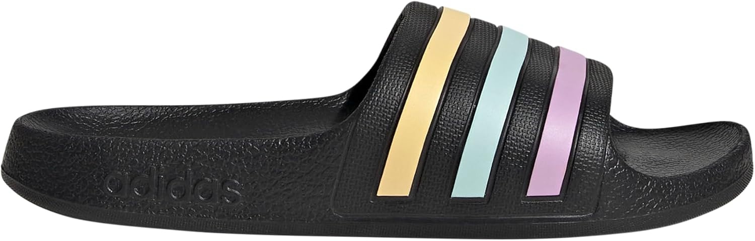 image:imageadidas Kids Adilette Aqua Slide SandalsBlackOrange TintHalo Mint