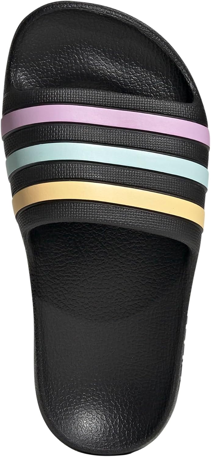 image:imageadidas Kids Adilette Aqua Slide SandalsBlackOrange TintHalo Mint