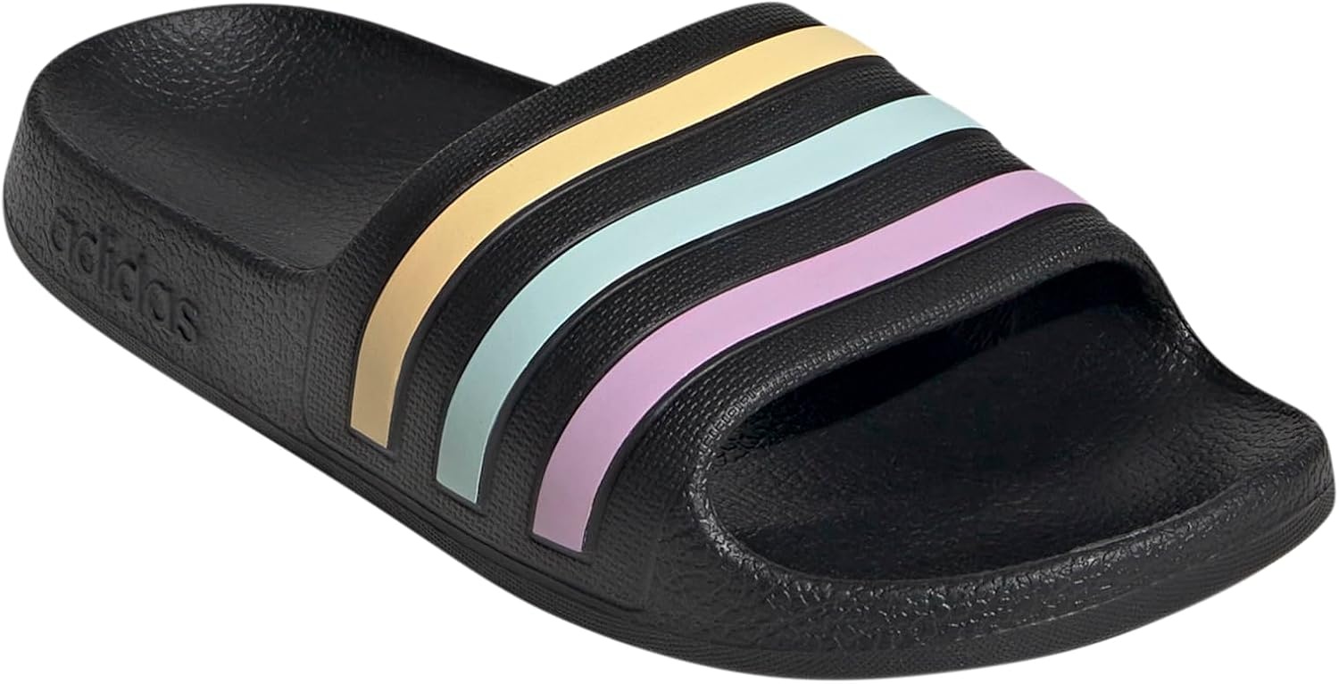 image:imageadidas Kids Adilette Aqua Slide SandalsBlackOrange TintHalo Mint