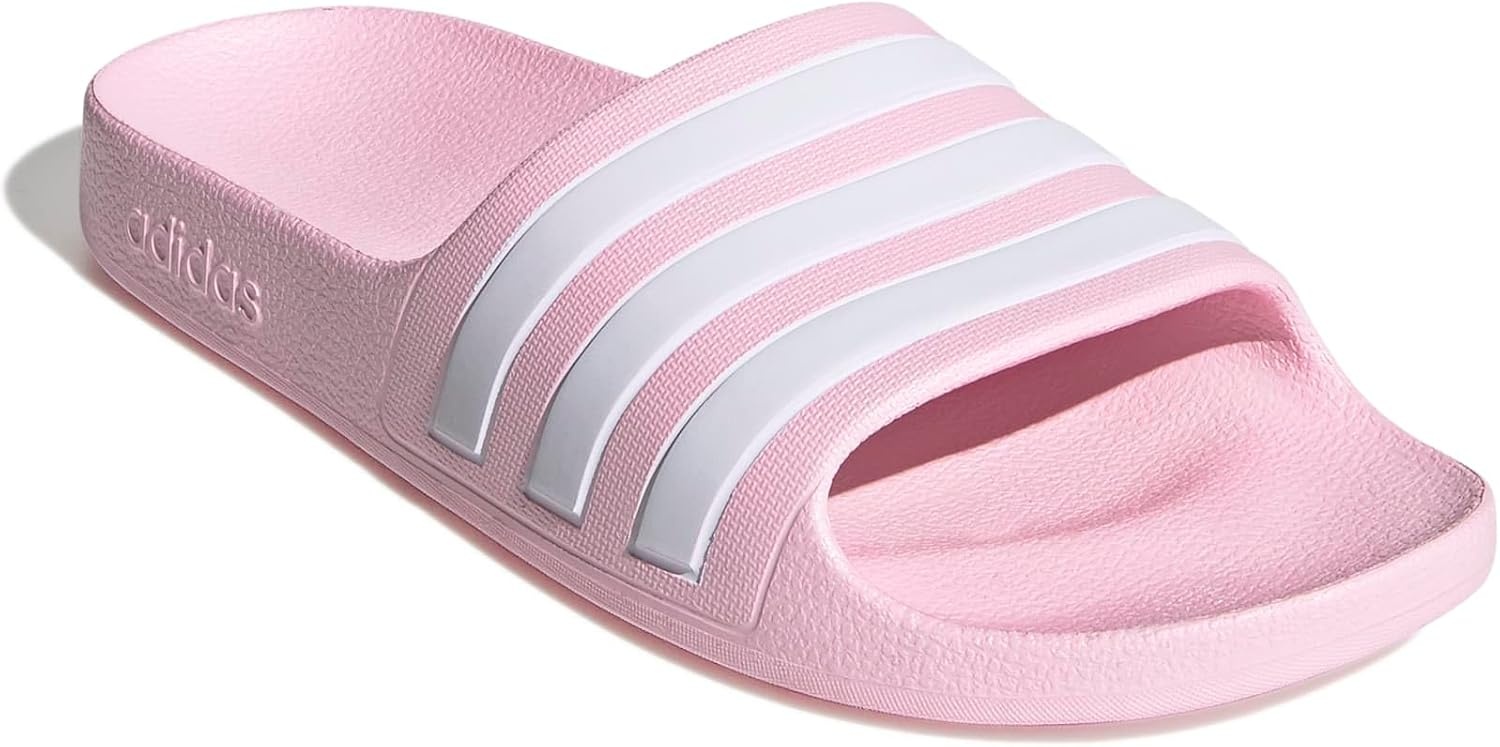 image:imageadidas Kids Adilette Aqua Slide SandalsClear PinkWhiteClear Pink