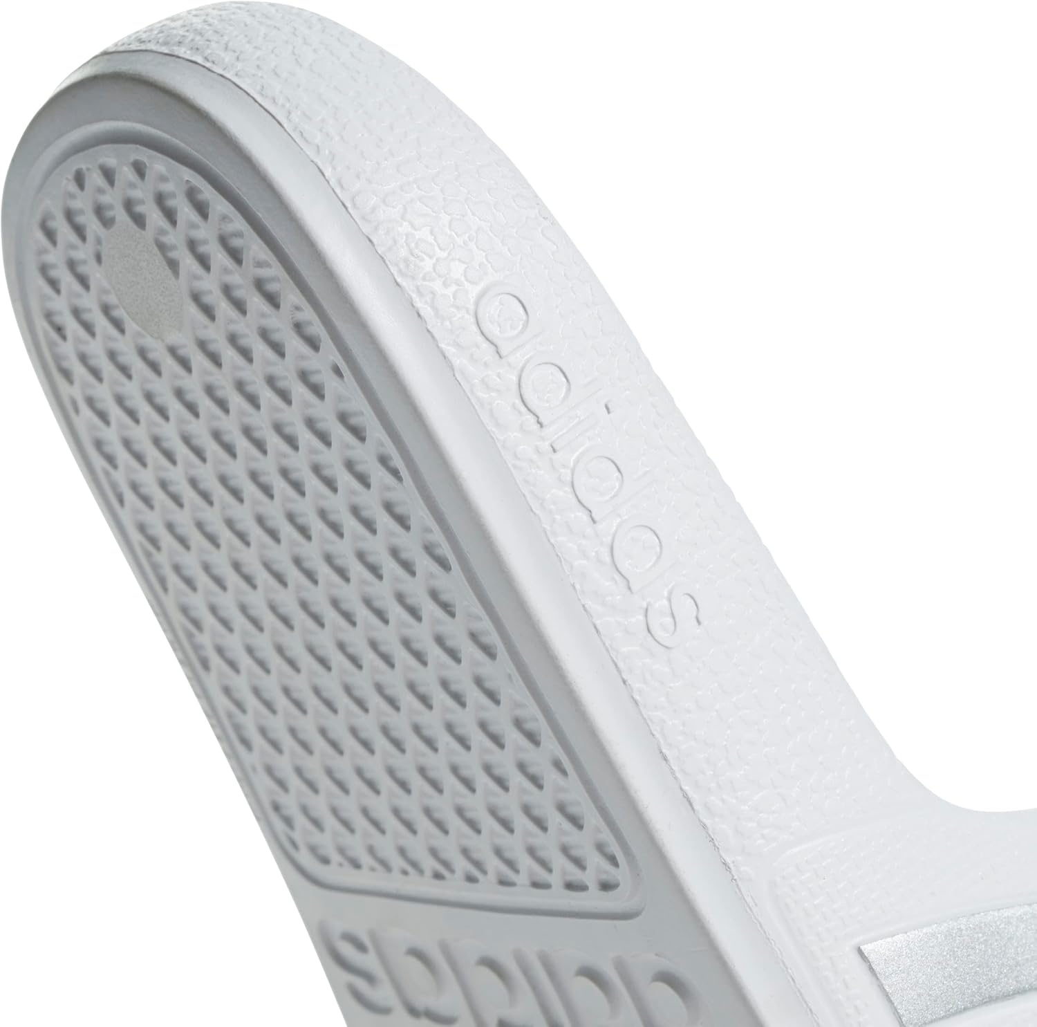 image:imageadidas Kids Adilette Aqua Slide SandalsWhiteSilver MetallicWhite