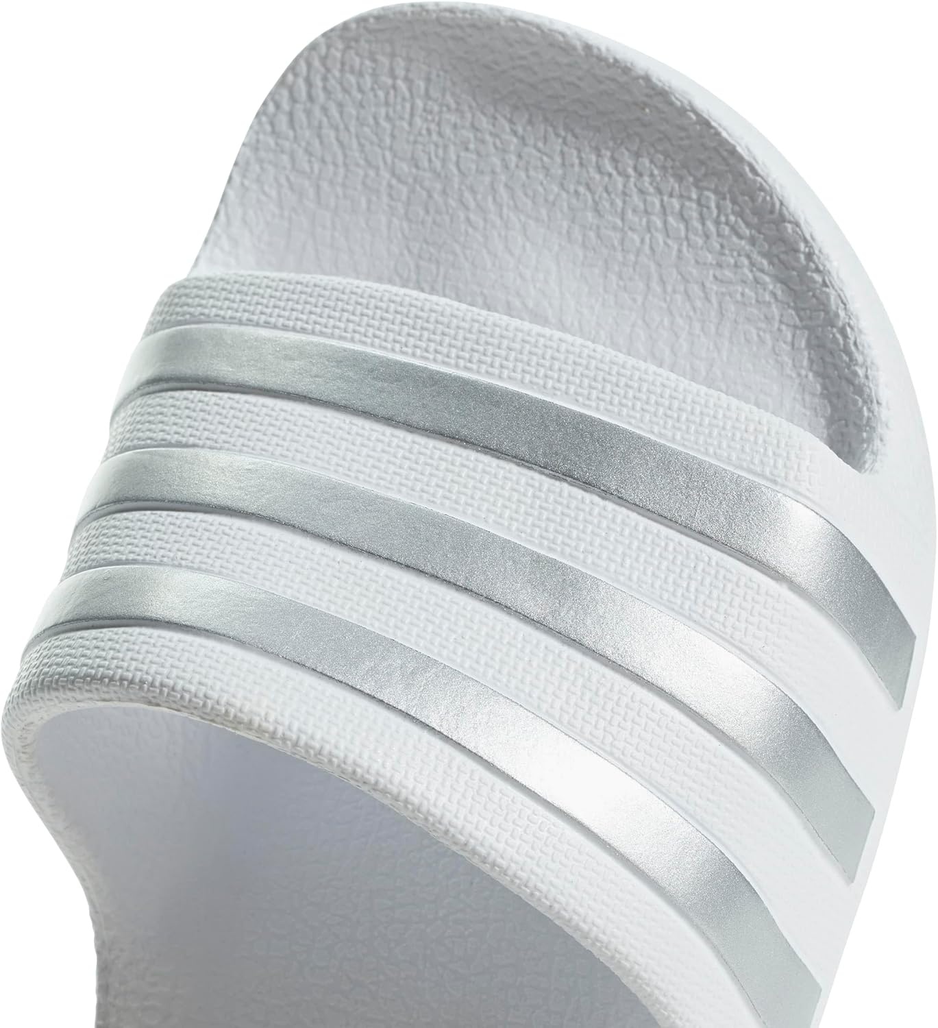 image:imageadidas Kids Adilette Aqua Slide SandalsWhiteSilver MetallicWhite