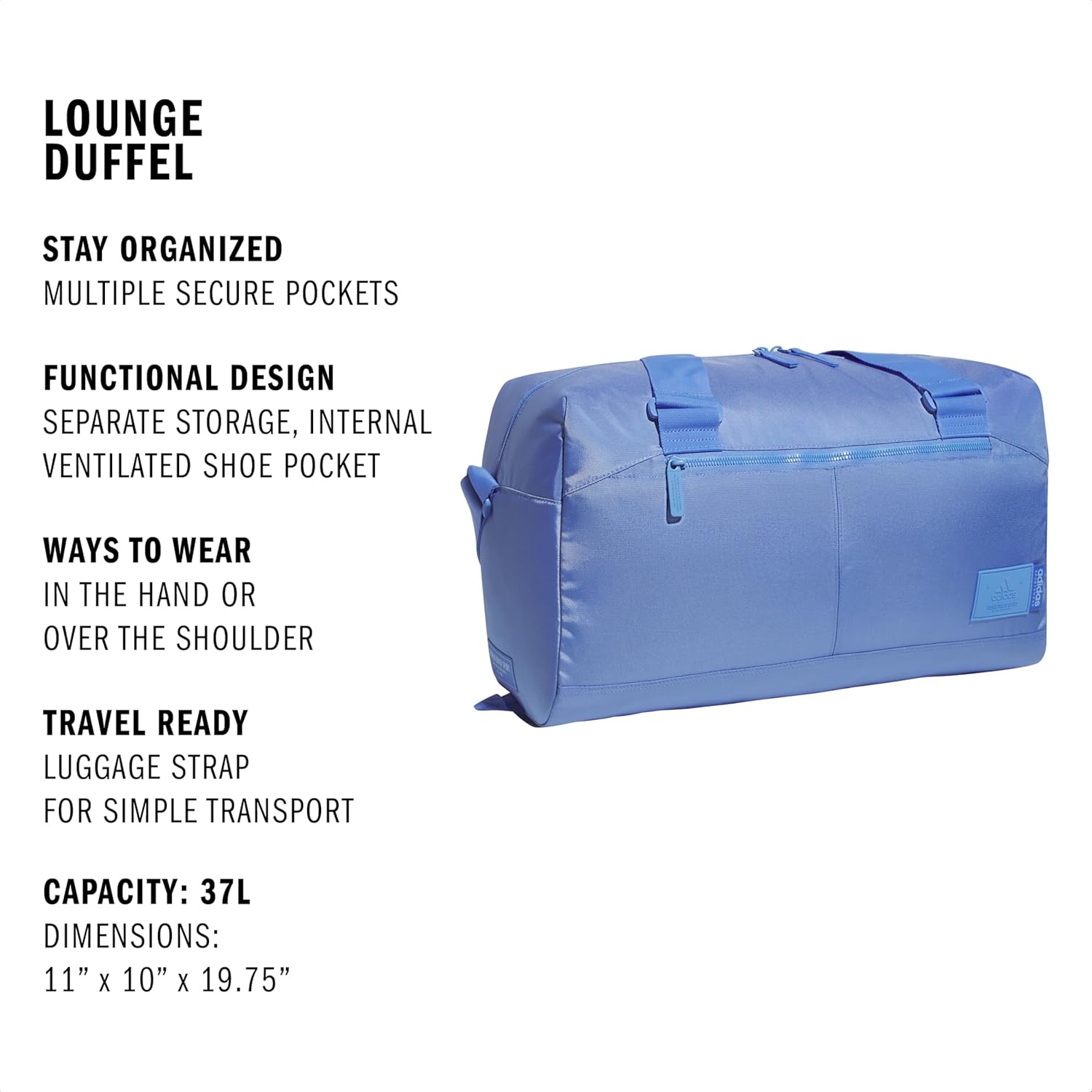 image:imageadidas Lounge Premium Sport Duffel Bag for Travel and Gym Alumina Beige One SizeBlue Fusion