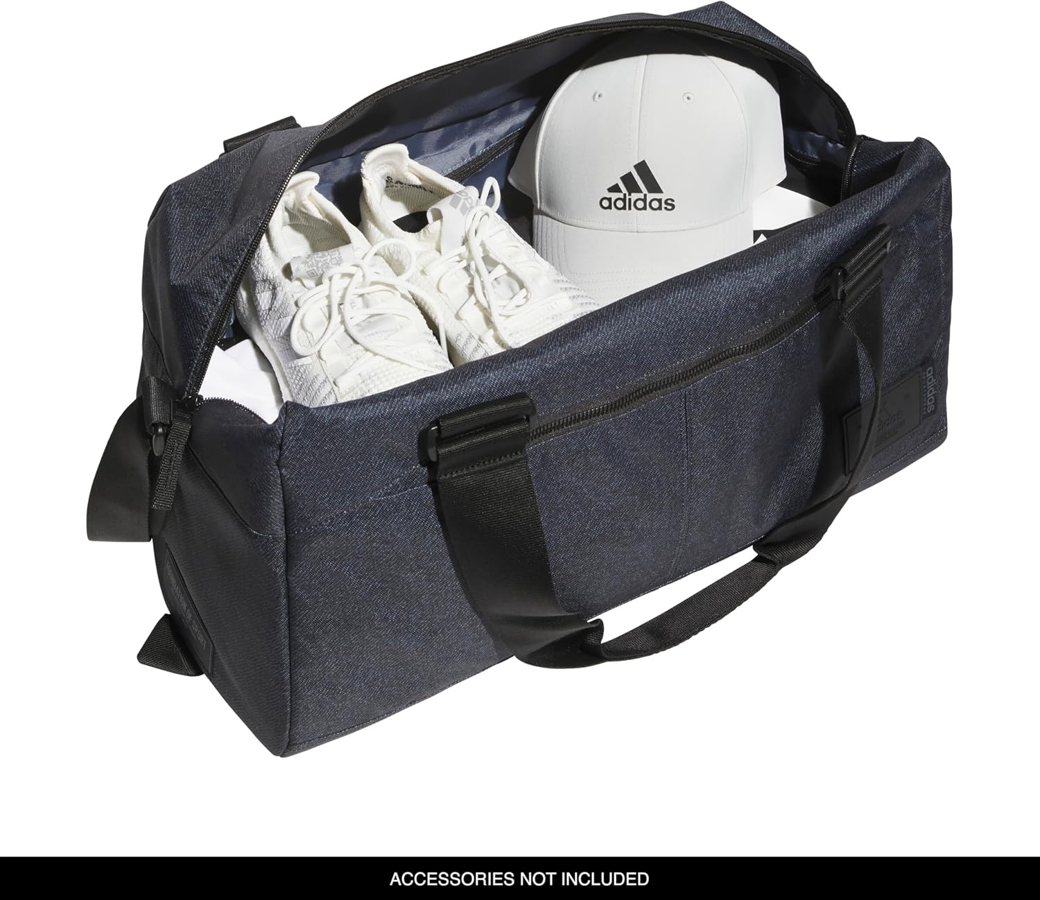 image:imageadidas Lounge Premium Sport Duffel Bag for Travel and Gym Alumina Beige One SizeTwill BlackBlack