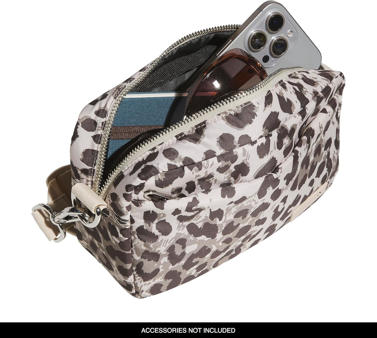 image:imageadidas Luxe Crossbody Premium Shoulder BagLeopard Crystal Linendark BrownCrystal Linen Beige