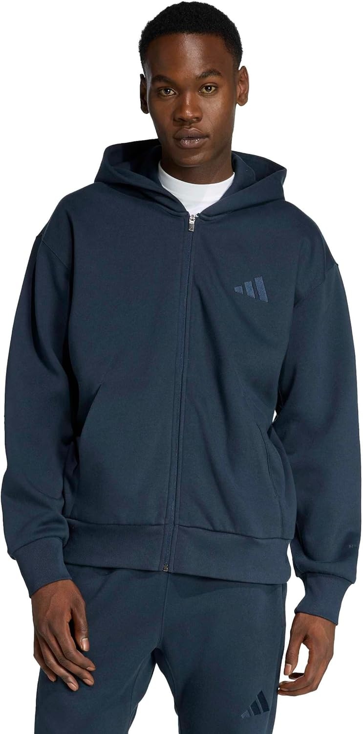 image:imageadidas Mens All Szn Fleece FullZip Hoodie SweatshirtAurora Ink