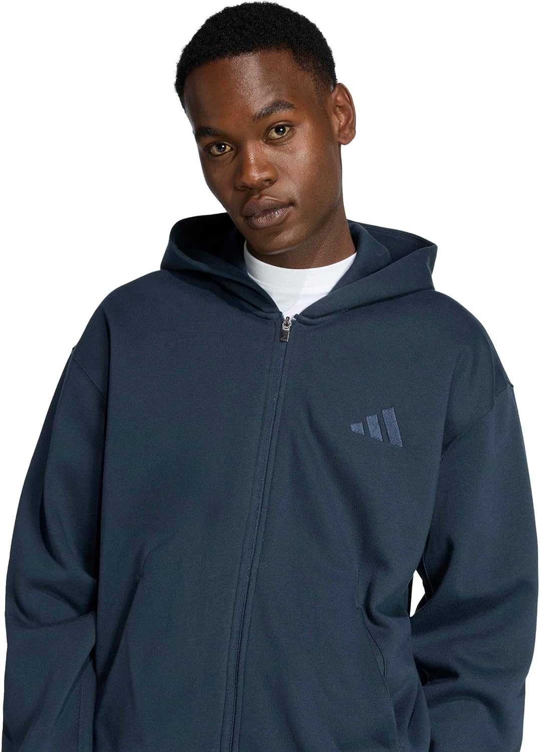 image:imageadidas Mens All Szn Fleece FullZip Hoodie SweatshirtAurora Ink