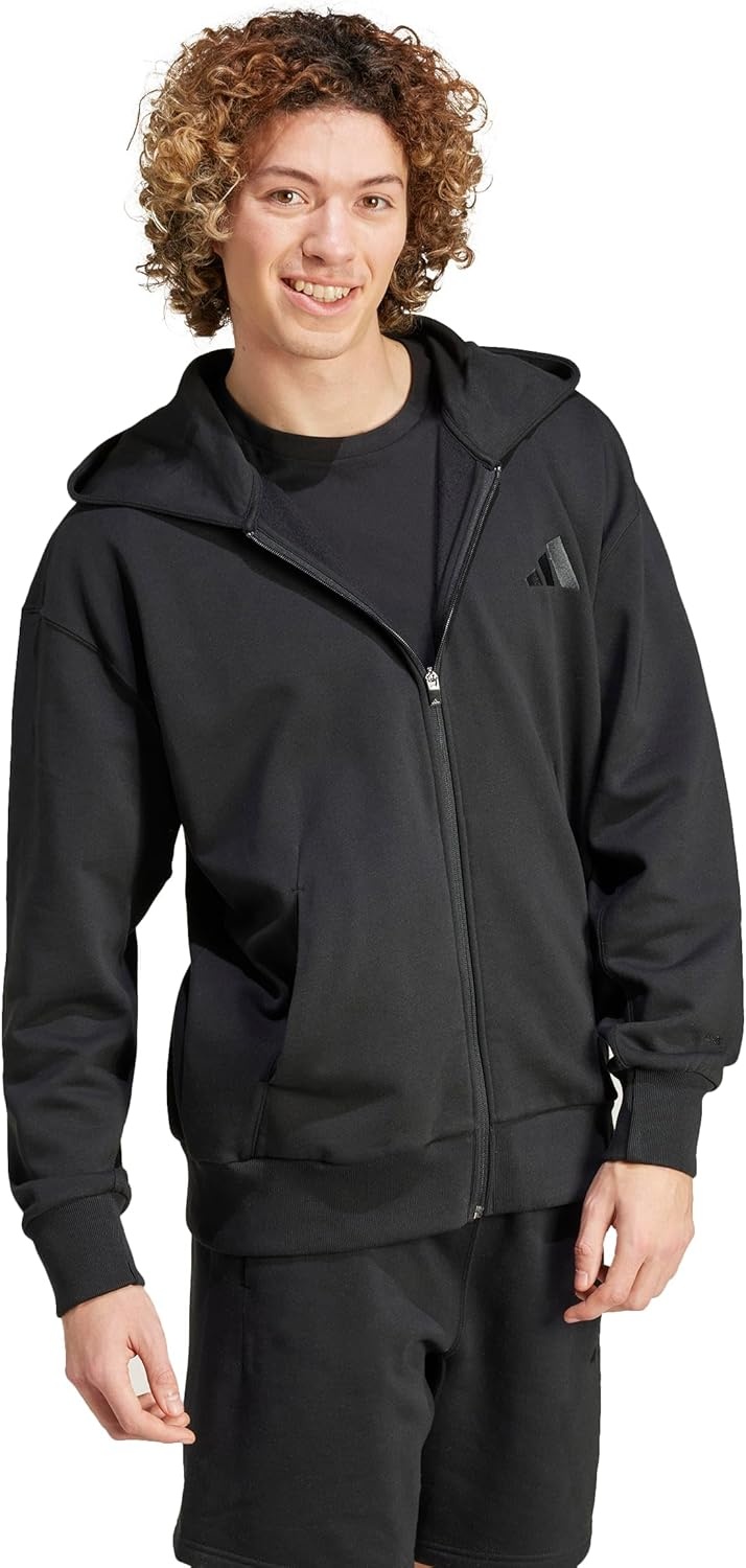 image:imageadidas Mens All Szn Fleece FullZip Hoodie SweatshirtBlack