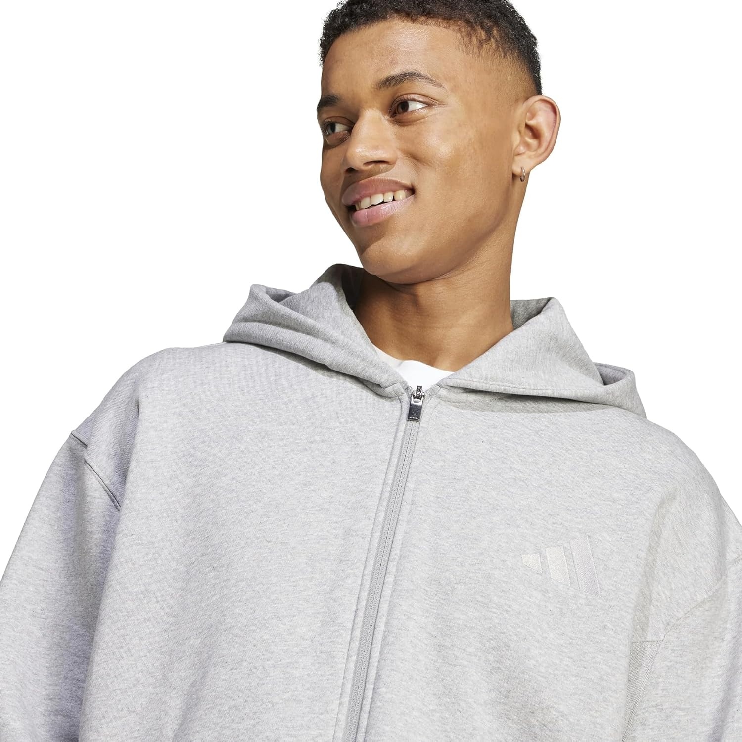 image:imageadidas Mens All Szn Fleece FullZip Hoodie SweatshirtMedium Grey Heather
