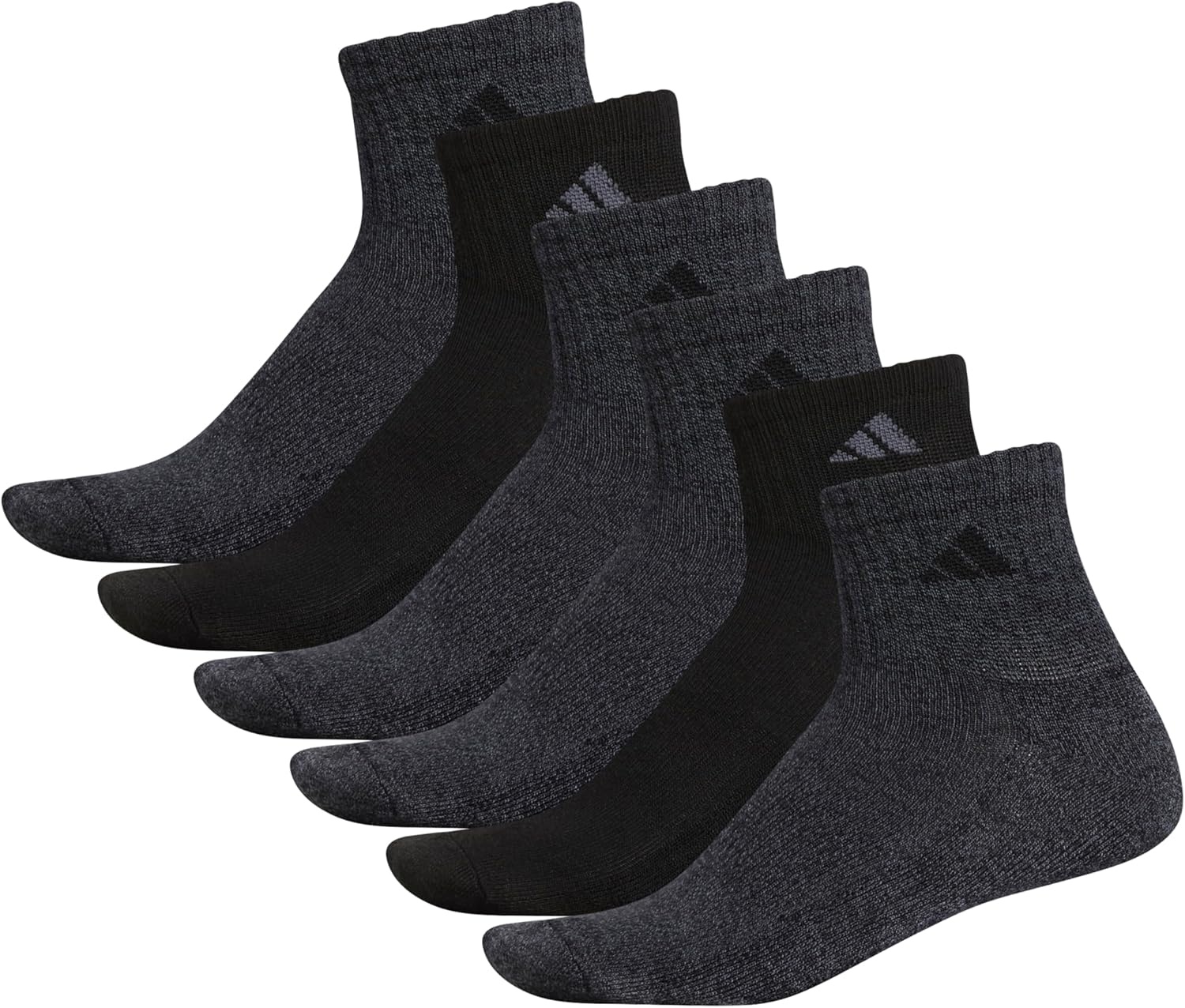 image:imageadidas Mens Athletic Cushioned 6Pack QuarterBlack Onix MarlBlackOnix